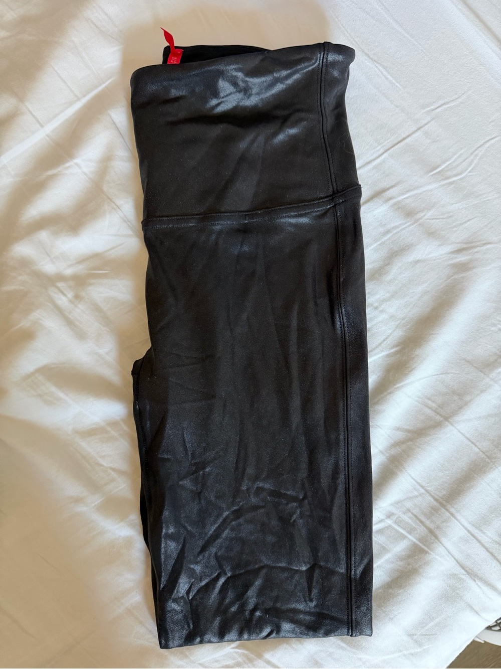 SPANX Black Faux Leather-Look Leggings